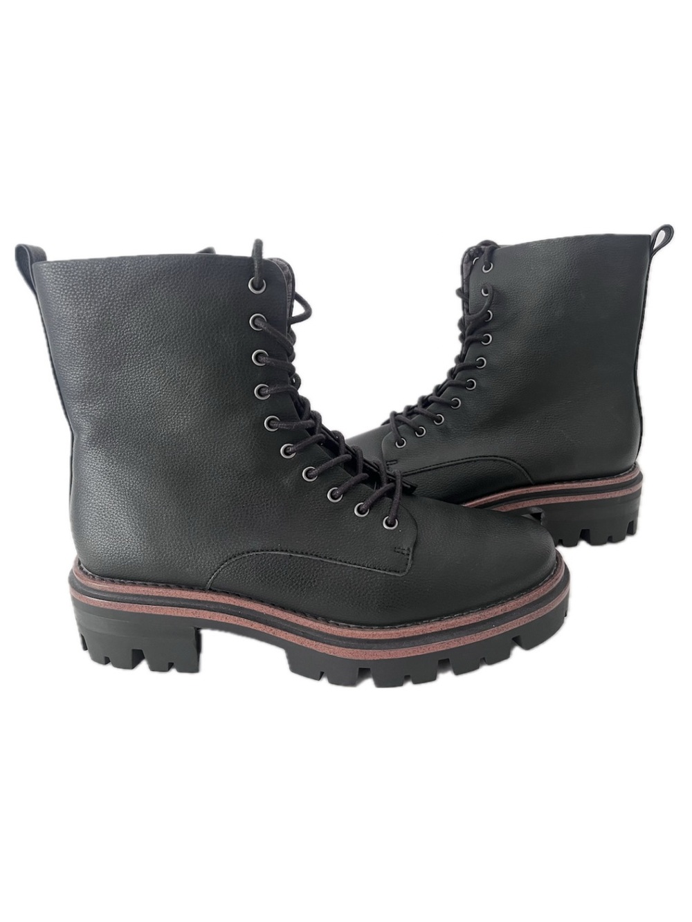Korks Vail Black Lug Sole Combat Boots NWOT Size 11 - Picture 2 of 15